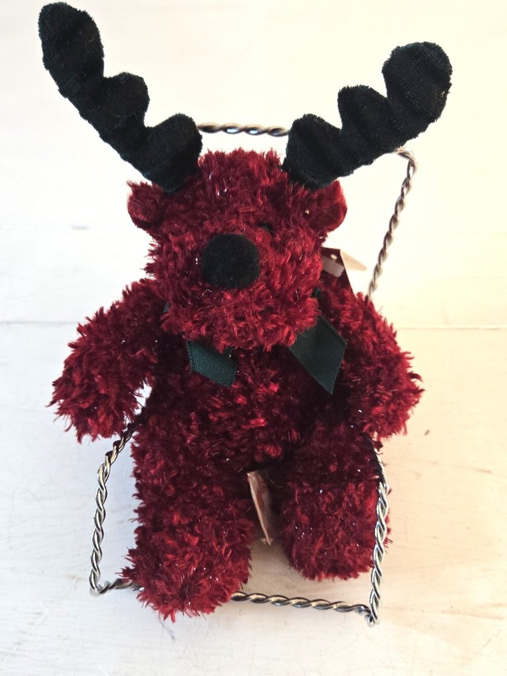 RUSS Red Reindeer 8" 101494 Sparkle Plush Beanie Toy Christmas Decoration w Tags